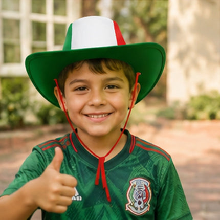 Sombrero Mexicano Plegable Tricolor Para Mundial, Fiestas Patrias, Eventos Deportivos Y Animación Futbolera, Ligero Y Cómodo