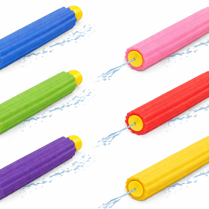 6 Pistola de Agua 25 x 5 cm para Niños y Adultos Colores Variables – Lanzador de Agua para Piscina, Playa y Juegos de Verano