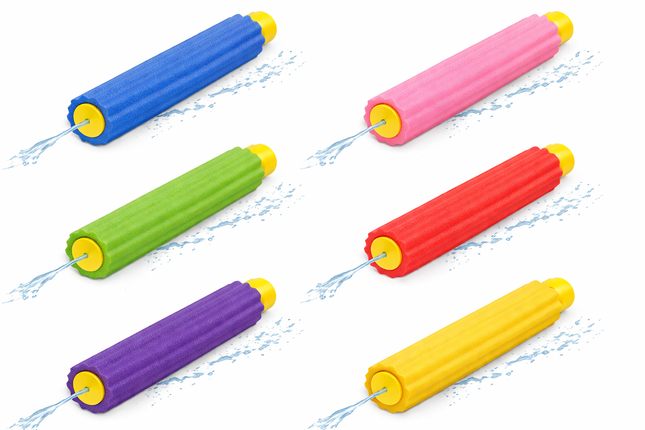 6 Pistola de Agua 25 x 5 cm para Niños y Adultos Colores Variables – Lanzador de Agua para Piscina, Playa y Juegos de Verano