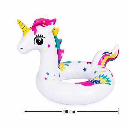 Salvavidas Inflable Unicornio 90 CM para Niños – Flotador Infantil para Playa, Alberca y Verano, Diseño Divertido y Seguro