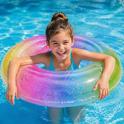 Salvavidas Inflable 80 cm Multicolor – Flotador Dona para Alberca y Playa, Ideal para Niños