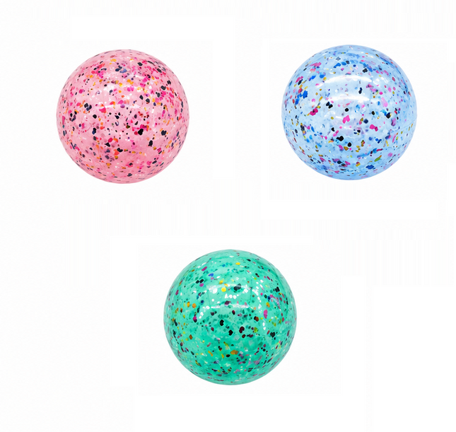 3 Pelotas de Plástico con Diseño de Confeti NO. 8 | Balón Ligero para Juegos, Escuela, Playa y Exterior | Colores Surtidos
