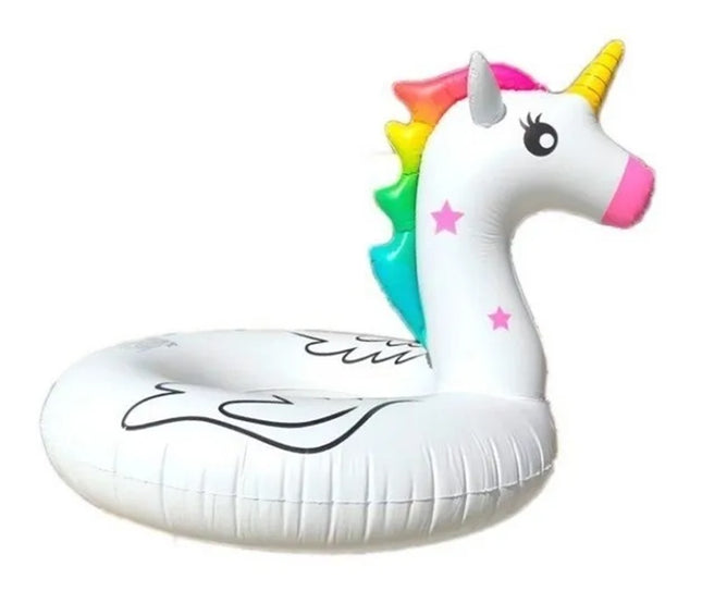 Salvavidas Inflable Unicornio 90 cm – Flotador Infantil para Playa, Alberca y Verano, Diseño Divertido