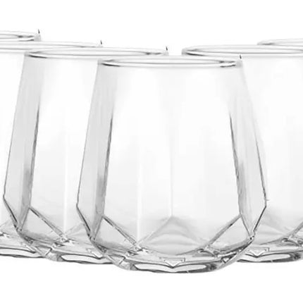 Juego de 6 Vasos de Vidrio Transparentes 330 ml  | Vasos Modernos para Agua, Whisky, Jugo, Refrescos y Cócteles