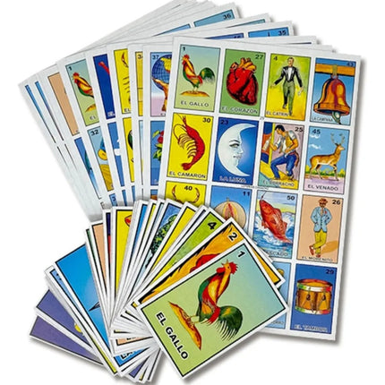 Lotería Mexicana – Juego de Bingo Tradicional, caja con 60 loterias con Baraja y Tableros, Ideal para Toda la Familia