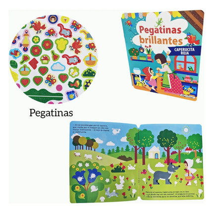 Pegatinas brillantes Caperucita Roja