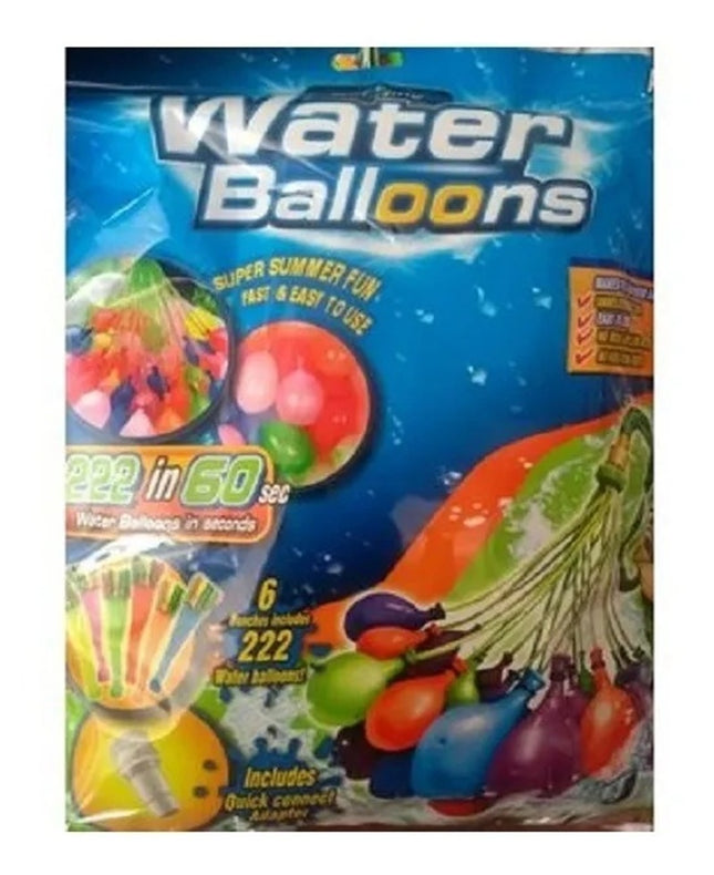 1 Bolsas de Globos de 222 pzas Llenado Rápido de Agua 27 x 32 cm – Accesorio para Llenar Múltiples Globos, Ideal para Juegos de Verano