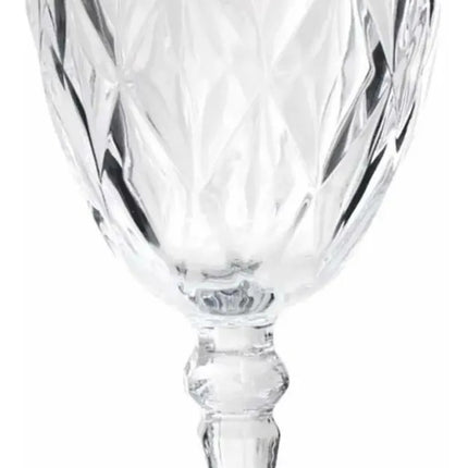 Set de 6 Copas de Cristal Diamante Transparentes 320 ml – Vasos Elegantes para Agua, Vino, Whisky,ugos y Bebidas Frías