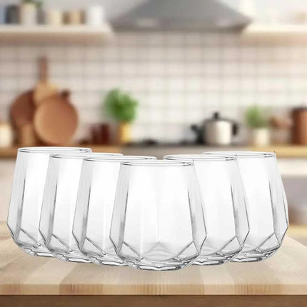 Juego de 6 Vasos de Vidrio Transparentes 330 ml  | Vasos Modernos para Agua, Whisky, Jugo, Refrescos y Cócteles