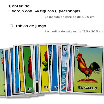 Lotería Mexicana – Juego de Bingo Tradicional, caja con 60 loterias con Baraja y Tableros, Ideal para Toda la Familia