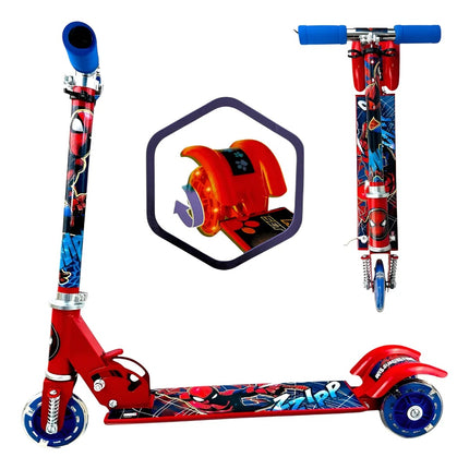 Scooter Patín 3 Ruedas con Luz LED 🕷️🛴✨ para Exterior