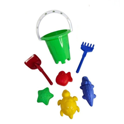 Set de Juguetes de Playa Colores variables 7 Piezas para Niños – Cubeta, Pala, Rastrillo y Moldes de Arena, Juego Infantil para Playa y Jardín