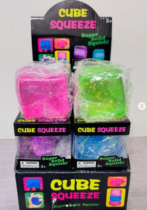 12 Cubo Squishy Antiestrés con Glitter Antiestrés colores surtidos