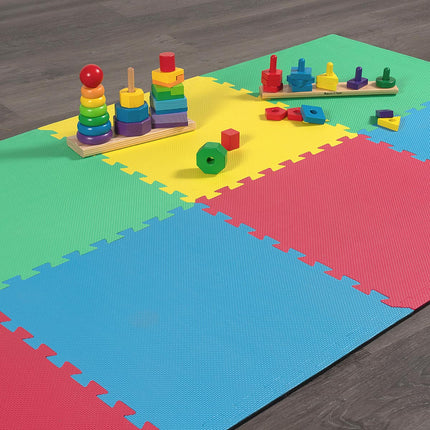 Set de 4 Tapete De Foamy EVA Interconectable 50 x 50 cm, Piso Acolchado Antiderrapante Para  Guardería, Gimnasio Y Área De Juegos