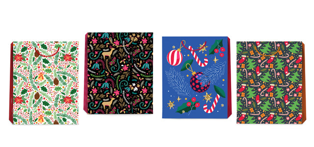 4 Bolsas de regalo 13x10 pulg Querido Santa