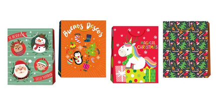 4 Bolsas de Regalo Navidad 13x10 pulg fiestas navideñas