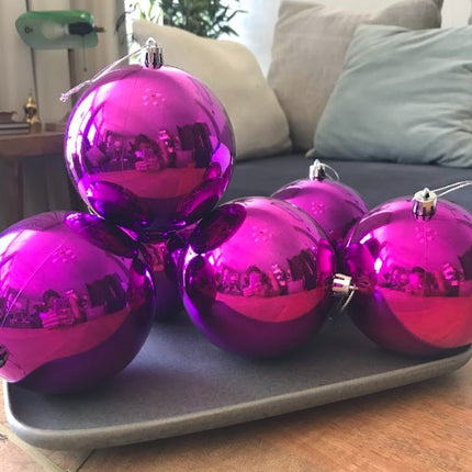 6 Esferas Navideñas Decorativas 10 cm – Acabado Brilloso, Ideal para Árbol y Decoración