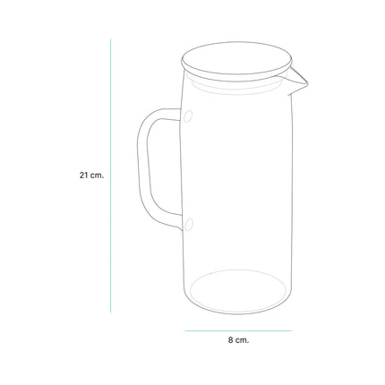 Jarra de Vidrio de Borosilicato con Tapa de Bambú, 1000 ml para Agua, Jugos, Té Helado y Bebidas Frías, Diseño Elegante y Resistente para Hogar, Oficina y Reuniones