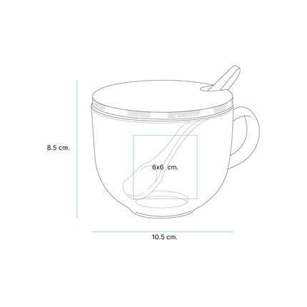 Taza de Vidrio de Sílice con Tapa y Cuchara de Bambú, 470 ml para Café, Té e Infusiones, Vaso Reutilizable con Diseño Elegante para Hogar, Oficina y Regalo