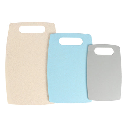 Set de 3 Tablas para Picar de Polipropileno y Fibra de Trigo, Tablas de Cortar de Diferentes Tamaños para Cocina, Frutas, Verduras, Carnes y Alimentos, Diseño Práctico y Fácil de Limpiar