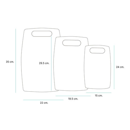 Set de 3 Tablas para Picar de Polipropileno y Fibra de Trigo, Tablas de Cortar de Diferentes Tamaños para Cocina, Frutas, Verduras, Carnes y Alimentos, Diseño Práctico y Fácil de Limpiar