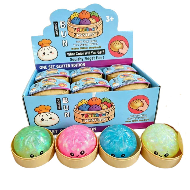 144 Squishy DUMPLING 8 cm Juguete Infantil , Pelotas Suaves Antiestrés para Niños, Colores Surtidos, Regalo Divertido