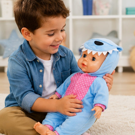 Muñeca Bebé con Sonido, Vestuario de Animalitos, 39 x 20 cm, Juguete para Niñas y Niños, Muñeca Interactiva
