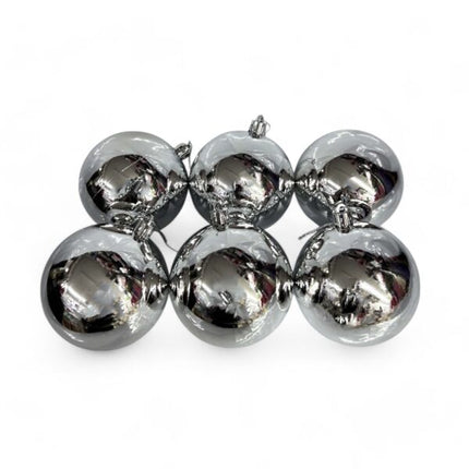6 Esferas Navideñas Decorativas 10 cm – Acabado Brilloso, Ideal para Árbol y Decoración