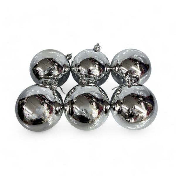 6 Esferas Navideñas Decorativas 10 cm – Acabado Brilloso, Ideal para Árbol y Decoración