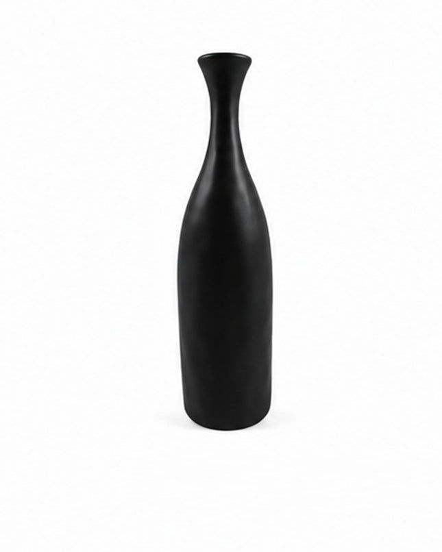 Florero Decorativo de Cerámica Negro Mate Estilo Minimalista – 36 cm
