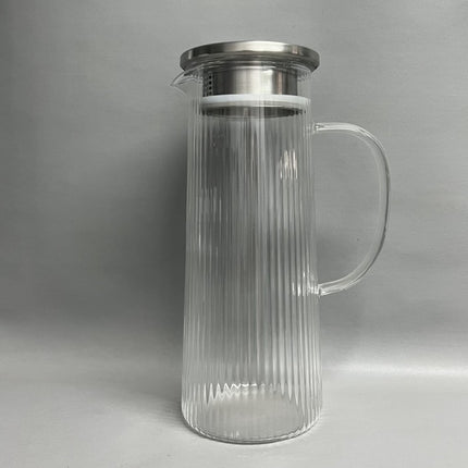 Jarra de Vidrio con 4 Vasos  – Set para Agua, Jugos, Limonada y Bebidas Frías – Elegante y Resistente