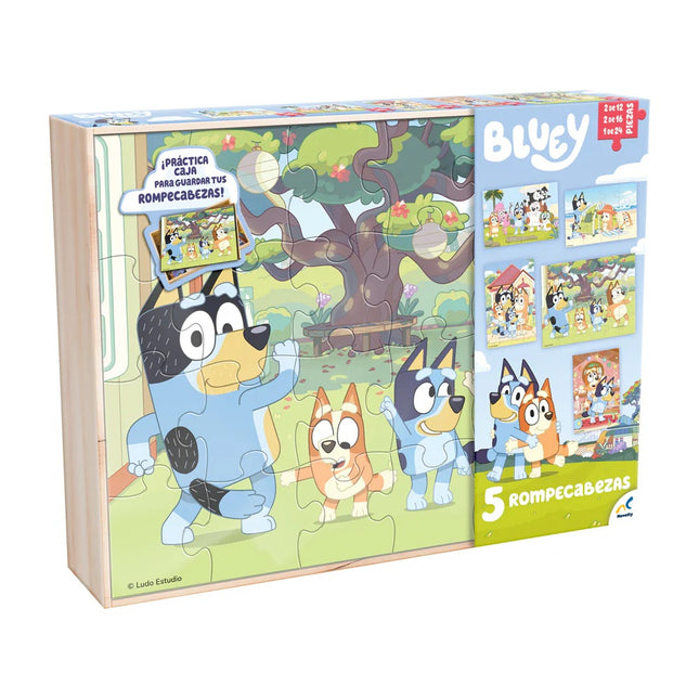 Rompecabezas Bluey 5 En 1 Caja De Madera JCA-4450 - Storyland