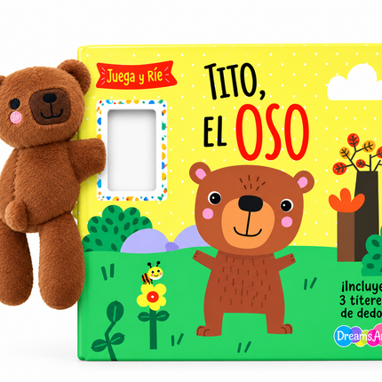 LIBRO CUENTO TITO EL OSO JUEGA Y RIE CON PELUCHE 20X20.5CM 10PAG