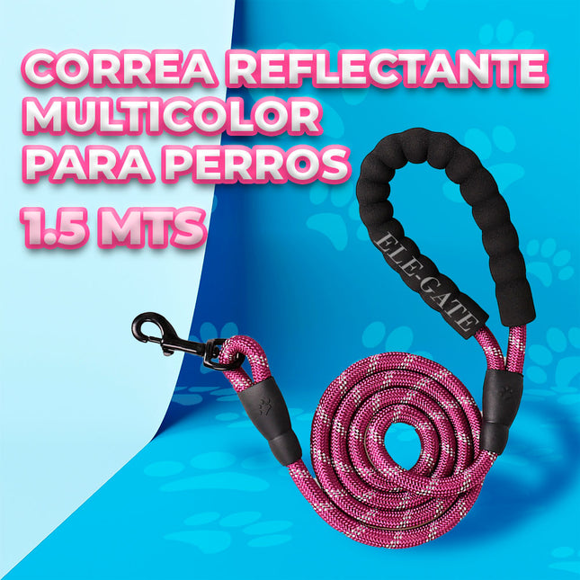 Correa de Perro Reflectante de 1.5 Metros con Asas Dobles Storyland MAS.04.6