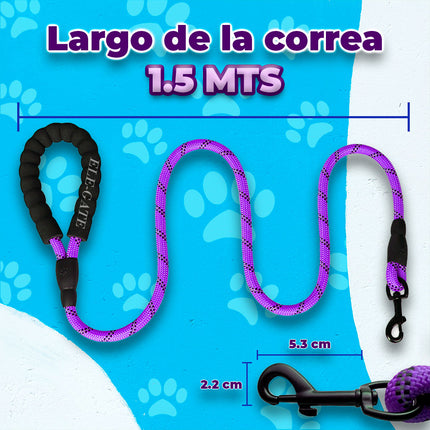 Correa de Perro Reflectante de 1.5 Metros con Asas Dobles Storyland MAS.04.6