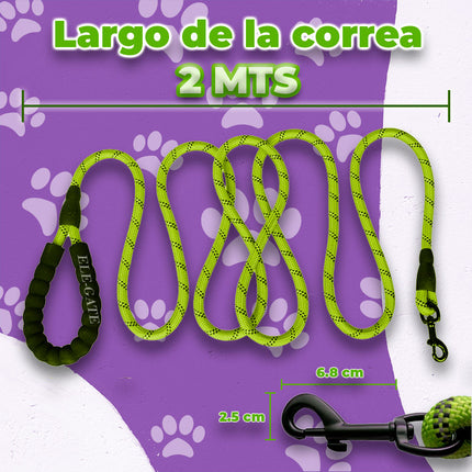 Correa de Perro Reflectante Resistente de 2 Metros con Asas Dobles Storyland MAS.04.7