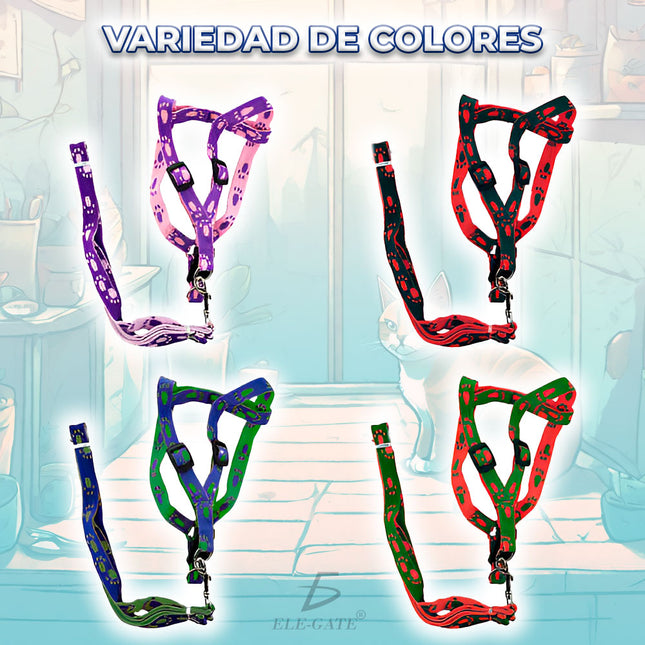Juego de Arnés y Correa Halter para gato con Patrones  Storyland MAS.25.5