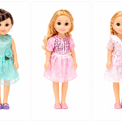 Muñeca Fashion para Niñas con Vestido Elegante, 40 x 14 cm,  Juguete Infantil
