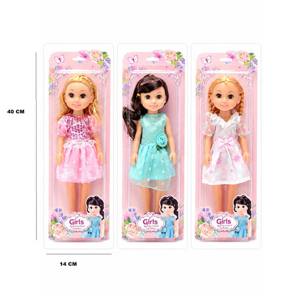 Muñeca Fashion para Niñas con Vestido Elegante, 40 x 14 cm,  Juguete Infantil