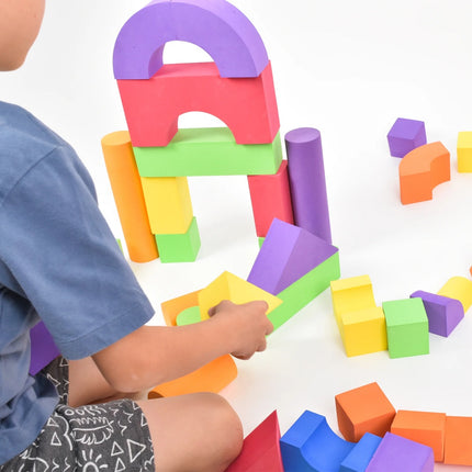 Bloques de construcción de Espuma EVA para niños, Bloques apilables Multicolores, Bloques de construcción Suaves educativos 45 Piezas