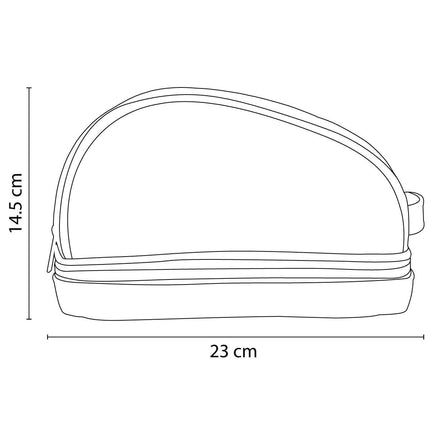 Neceser con asa. Compartimento principal e inferior con cierre 23 x 14.5 x 10 cm