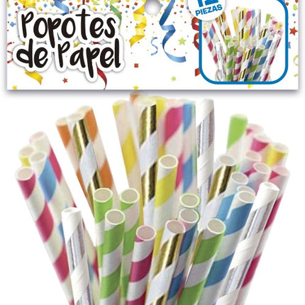 Popotes de Papel 12pz Pq 6 PPASU12