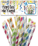 Popotes de Papel 12pz Pq 6 PPASU12