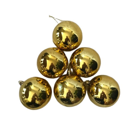 6 Esferas Navideñas Decorativas 10 cm – Acabado Brilloso, Ideal para Árbol y Decoración