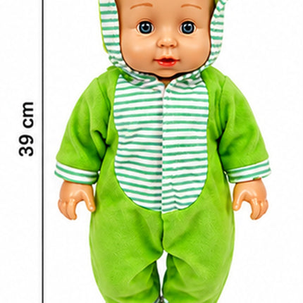 Muñeca Bebé con Sonido, Vestuario de Animalitos, 39 x 20 cm, Juguete para Niñas y Niños, Muñeca Interactiva