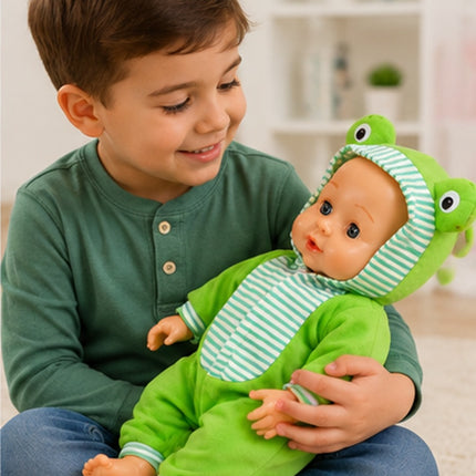 Muñeca Bebé con Sonido, Vestuario de Animalitos, 39 x 20 cm, Juguete para Niñas y Niños, Muñeca Interactiva