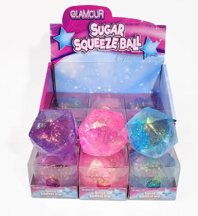 12  Squishy Antiestrés Diamante con Glitter Antiestrés colores surtidos