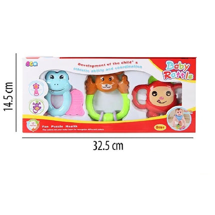 Set de Sonajas  3 Piezas – Juguetes Sensoriales Infantiles, Estimulación Temprana, Colores Atractivos