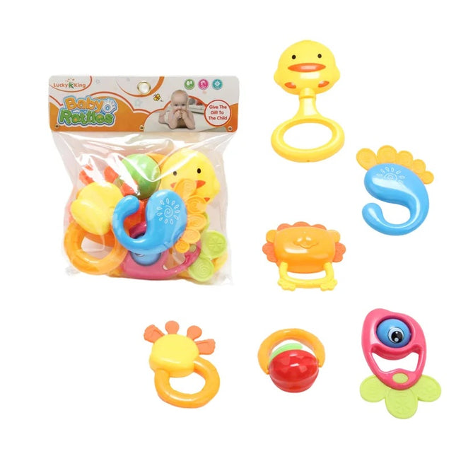 Set de Sonajas  6 Piezas – Juguetes Sensoriales Infantiles, Estimulación Temprana, Colores Atractivos
