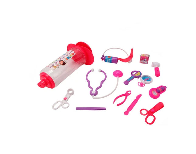 Juego de Doctor Infantil con 12 Piezas | Kit Médico con Jeringa de Simulación | Juguete Educativo para Niños | Tamaño 30 x 16 cm